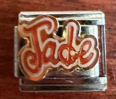 #2/3 BRATZ red ''JADE''  KOOL KAT  NAME ORIGINAL Italia CHARM Collection Link 9mm