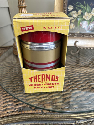 Vintage THERMOS Widest-Mouth Food Jar No. 5054 w/Original Box & Paperwork 10 oz.