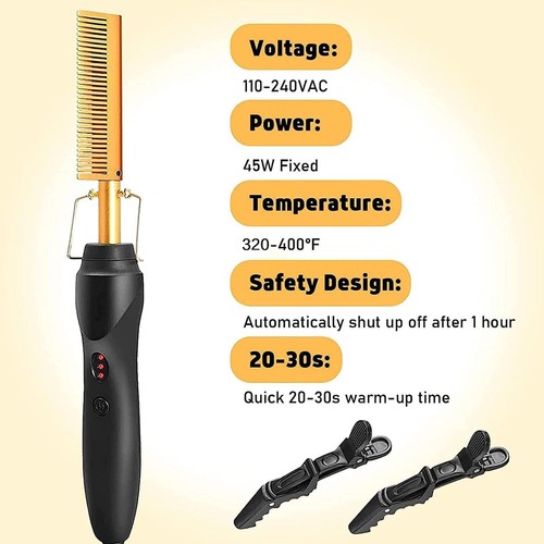 Electric Hot Comb Hair Straightener, Deluxe Electrical Straightening Comb Cur... - Picture 3 of 8
