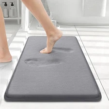 Smiry Memory Foam Bath Mat 24x16, Extra Soft and 24" x 16", Medium Grey 
