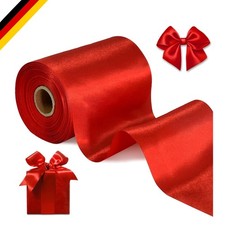 Weihnachtliches Satinband rot 10,2cm x 20m Dekor Geschenk Verpackung