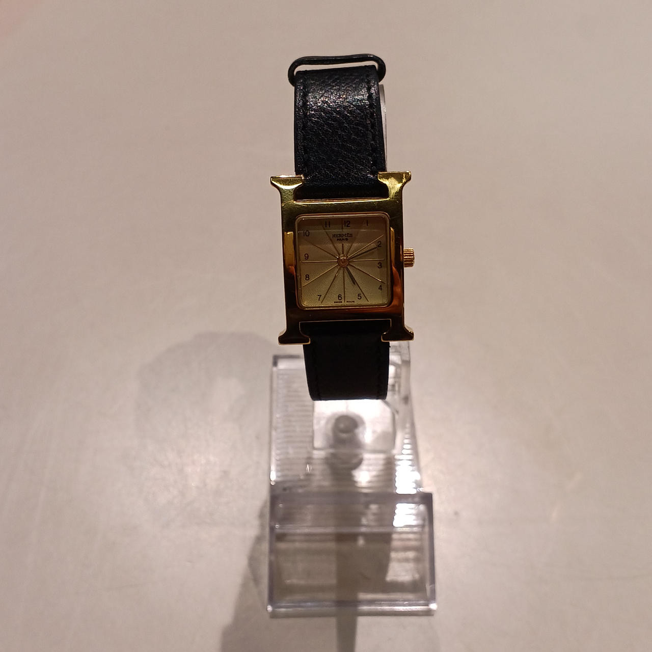 Hermes Gld Blk Belt/Hh1.201 H Watch
