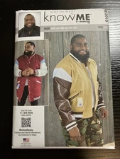 Know Me Pattern ME2010 By Mimi G Varsity Bomber Jacket Size 44-52 UNCUT