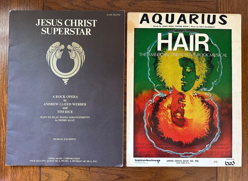 Lot Of 2 1960s/70s Musical Songbook /Sheet Music: Jesus Christ S.S./Aquarius
