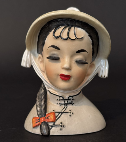 Vintage 1962 Inarco Lady Head Vase Rarität selten E-780 4,5" - Bild 6 von 20