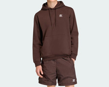 adidas Originals Men's Trefoil Essentials Comfy Loose Hoodie Brown