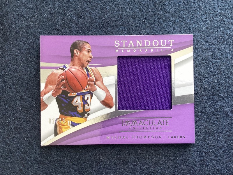 2018 Panini America Mychal Thompson Game Worn #2/49 Immaculate Collection Lakers