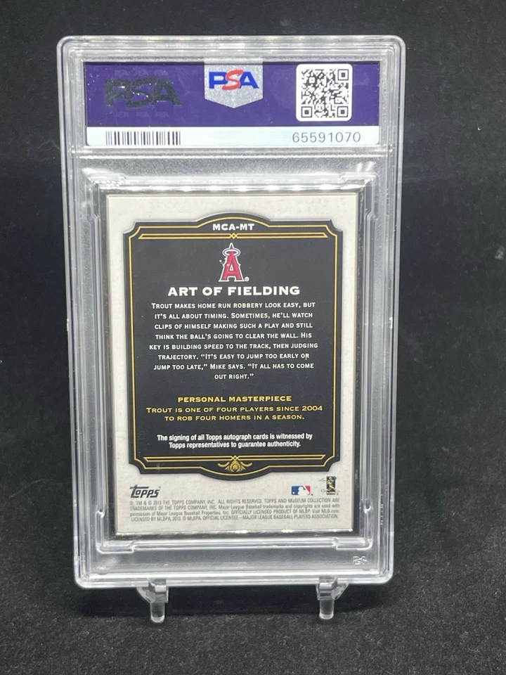 Colección Museo Topps 2013 Mike Trout enmarcado plateado automático #10/10 PSA ¡¡RARO!!! Foto 2 de 2