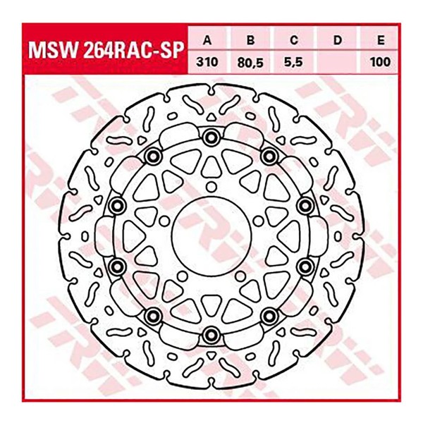 TRW Bremsscheibe 5,5 (FüR: Kawasaki ZX-6R (636) Ninja ABS ZX636EE 13-16 Vorne )-image
