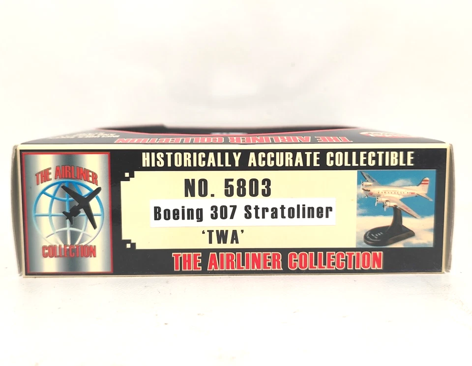 Литая модель самолета Power TWA Boeing 307 Stratoliner масштаба 1:250 с подставкой - Изображение 3 из 4