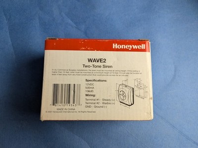 Honeywell WAVE2 Two Tone Flush Mount Siren, New In Distress Box. Free Shipping.