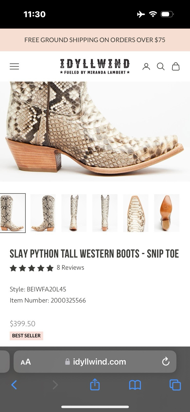 Idyllwind Exotic Python Tall Western Boots - image 9