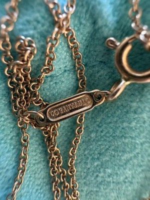 Tiffany & Co. 18k Rose Gold 750 Smile Large T Pendant Necklace 16