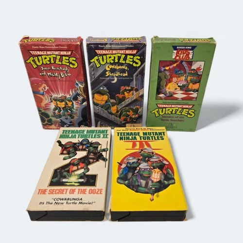 Teenage Mutant Ninja Turtles VHS Collection Cartoon And Movie Lot of 5, 80s-90s