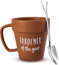 Upper Midland Products Gardener Mug Coffee Plant Novelty Ceramic Mug & Shovel