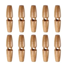 10pcs Wooden Toggle Buttons 60mm Single Hole Olive Sewing Button, Light Brown
