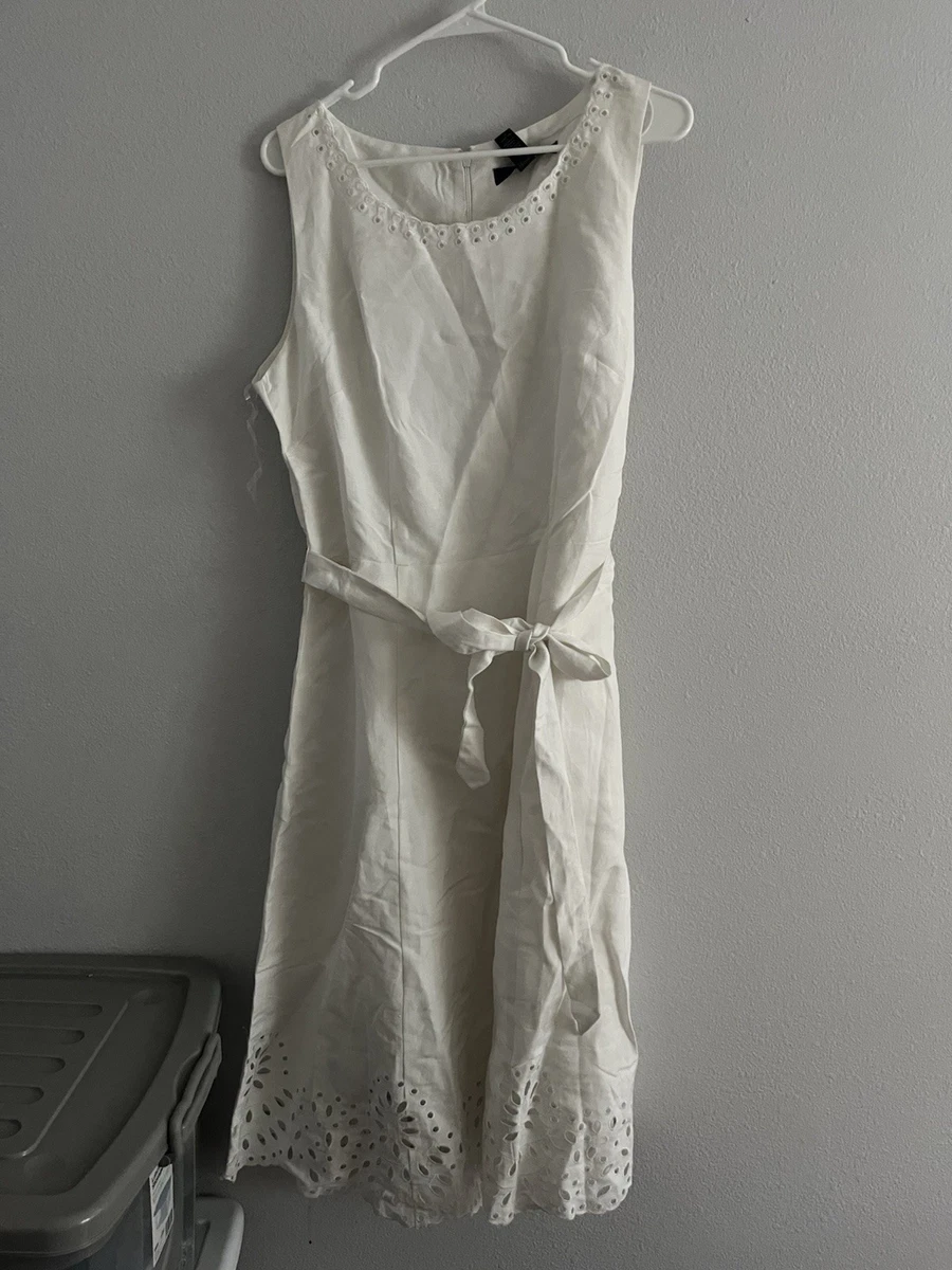 linen blend strapless mini dress glamorous Steph Strapless Linen Mini Dress / White | MESHKI