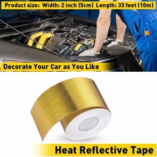 Gold 33Feet Reflective Self-Adhesive Heat Shield Wrap Barrier Tape Protection US