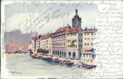 Ansichtskarte Luzern Rathaus 1902 (b147)