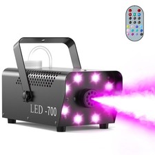 700W Compact Fog Machine with 8 RGB LEDs Auto-Cycle Smoke Lighting Effects