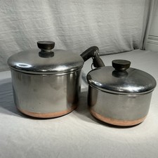 Vintage Revere Ware Copper Clad Pre 1968 3 Qt  1.5 Qt W/lids