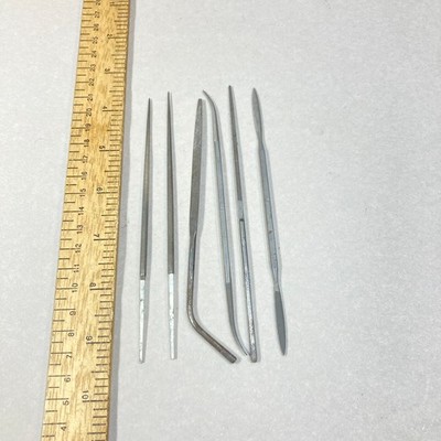 Vintage Files 6 Pc Rat Tail Needle Woodworking w/ 2 Heller 2 Nicholson