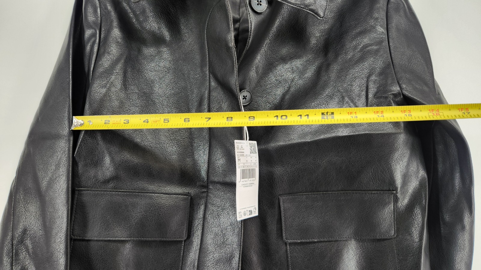 Mango MNG Women's Medium Black Faux Leather Jacket NWT Pockets thumbnail 8