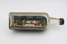 Folk Art Ship in A bottle - Steam Ship C1930s 9.5"L