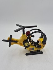 Kidkraft Yellow Wooden Plastic Fire Station Rescue Helicopter Toy W/Pilot Rare