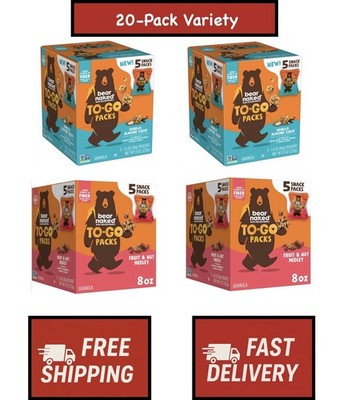 Bear Naked Vanilla Almond Crisp(10 Pouches)/Fruit & Nut Medley(10 Pouches)