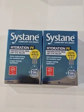 (×2)🌞 Systane Lubricant Eye Drops Hydration PF Dry Relief 60 Vials Exp 02/2027