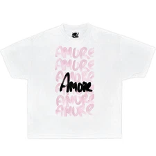 AMORE Boxy Vintage Shirt Graphic Tee Streetwear Y2K