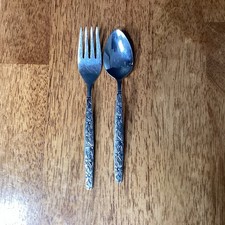 Vintage Flatware Fork & Spoon Daisy Pattern S...