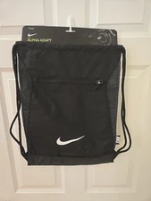 Nike Logo Swoosh BlackWhite Draw String Bag Alpha Adapt 