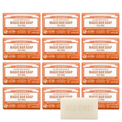 Dr Bronner's Pure Castile Tea Tree Regenerative Organic Natural Soap Bar