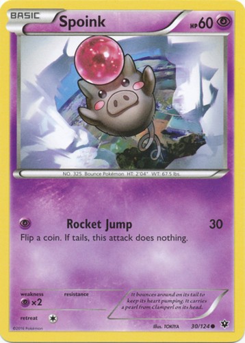 Spoink - 30/124 - Common (Mp) XY Fates Collide - Psychic Pokémon