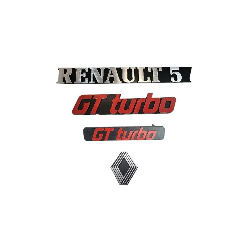 Logos Renault Super 5 GT Turbo phase 1 badge autocollant sigle calandre hayon