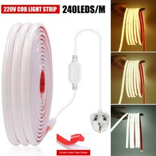 220V COB LED Strip Flexible High Density Uniform Light Selfadhesive LED Ribbon