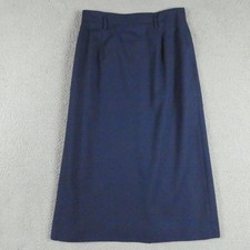 Vintage Talbots Skirt Womens 10P Navy Blue Worsted Wool Lined Pencil Long Career