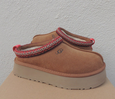UGG TAZZ CHESTNUT SUEDE PLATFORM SLIPPERS SHOES, WOMEN US 12/ EUR 43 ~NEW