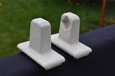 Antique Porcelain Towel Bar Holders Gold Speckled Bone/Off White 2 pcs