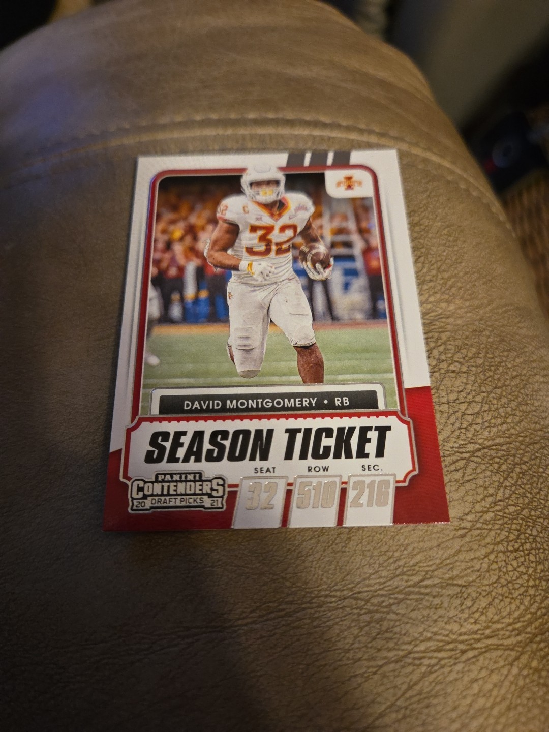 David Montgomery #65 2021 Panini Contenders Draft Picks Iowa State Cyclones