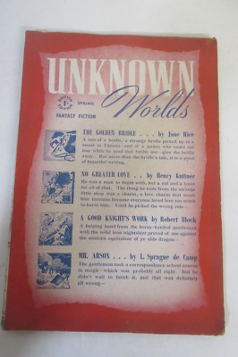 Unknown Worlds - Fantasy Fictions periodical,  Spring 1949, Vol.4, No.3