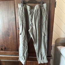 caslon linen pants Army Green Cropped M