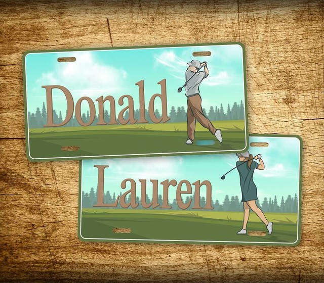Personalized Name Golfing License Plate Custom Text Golf Auto Tag eBay