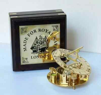 Royal Navy Collection Messing Sonnenuhr Kompass Vintage viktorianischer Kompa...