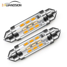 2pcs Festoon 38mm 39mm 3014 Led Warm White Interior Dome Reading Light Bulb 12v