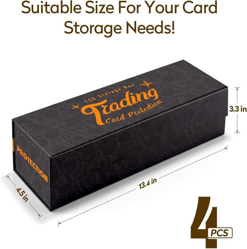 Magnetic Card Storage Box - Pack of 4, Holds 800 Cards, Orange - Picture 3 of 11