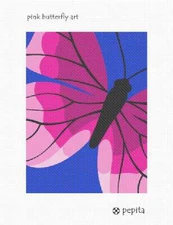 Pink Butterfly Art Needlepoint Kit or Canvas
