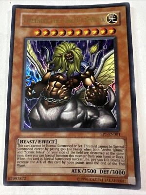 YuGioh Theinen the Great Sphinx (Unlimited Ed.) EP1-EN001 Ultra Rare Card |  eBay